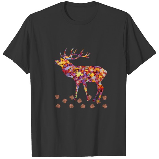 Deer Deer Damdeer Autumn Leaves Forest Tree Foliag T-shirt