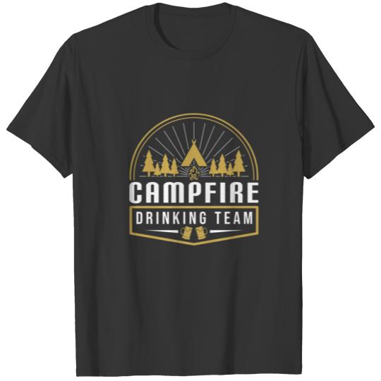 Camping Outdoor Tent Campfire Drinking Team T-shirt