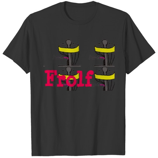 The Frolf basket image disc golf T-shirt