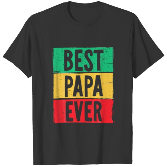 Mens Best Black Papa Ever Junenth Father's Grandpa T-shirt