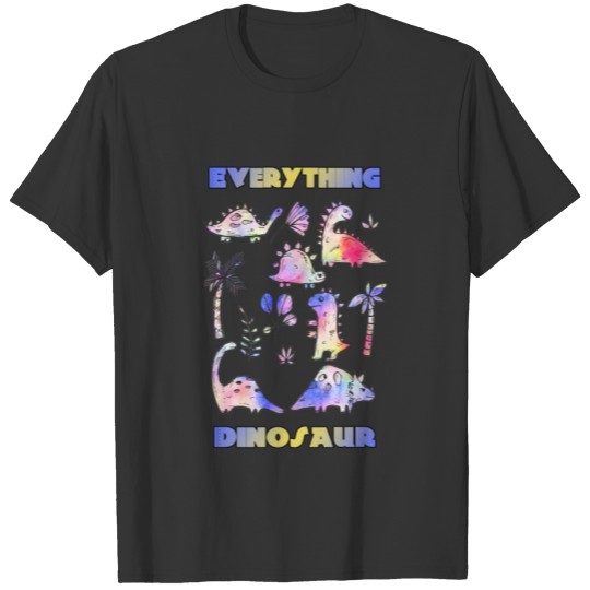 Cute Multi Dinosaur Colorful Art Work T-shirt