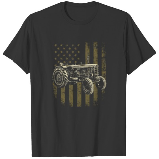 Patriotic Tractor American Flag Tractor Farmer T-shirt