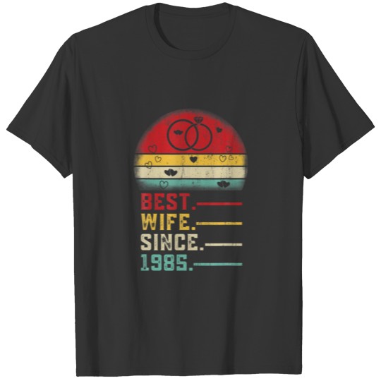 Best Wife Since 1985 Wedding Graphic Her 37Th Anni T-shirt