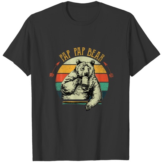Vintage Pap Pap Bear Funny Fathers Day T-shirt