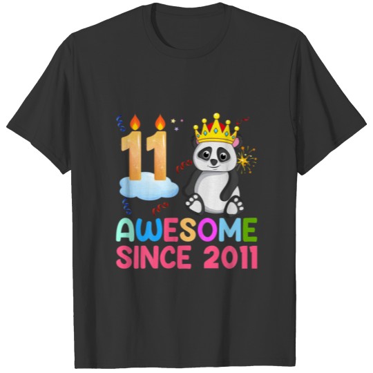 Kids 11 Years Old Awesome Since 2011 11Th Birthday T-shirt