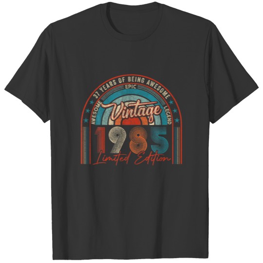 37Th Birthday Gifts Vintage 1985 37 Year Of Being T-shirt