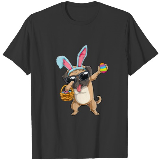 Dabbing Pug Happy Easter Funny Gift For Womens Gir T-shirt