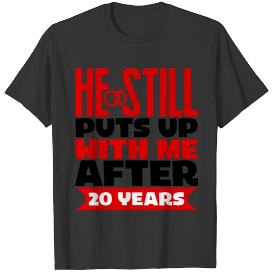 funny Anniversary word art 20th Wife T-shirt