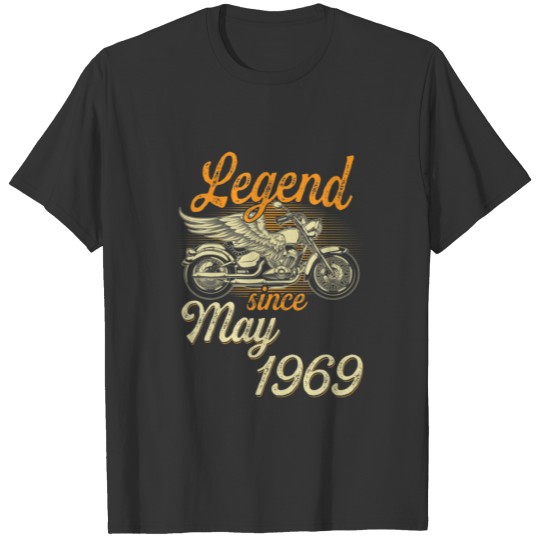 Legend Since May 1969 Age 53Th Birthday Motorcycle T-shirt