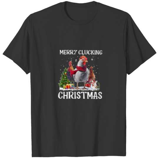 Merry Cluckin' Christmas Chicken Xmas Tree T-shirt