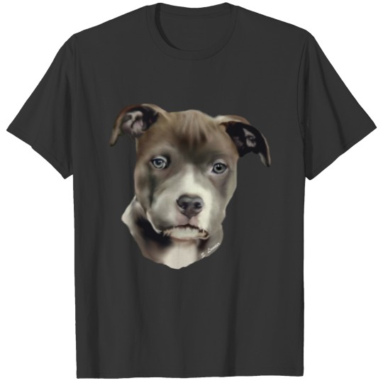 Blue Pitbull Dog T-shirt