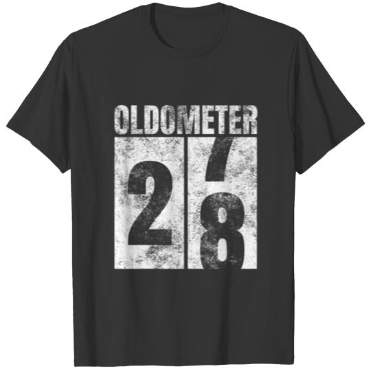 Oldometer 27-28 Yrs Old Man Woman Bday Graphic 28T T-shirt