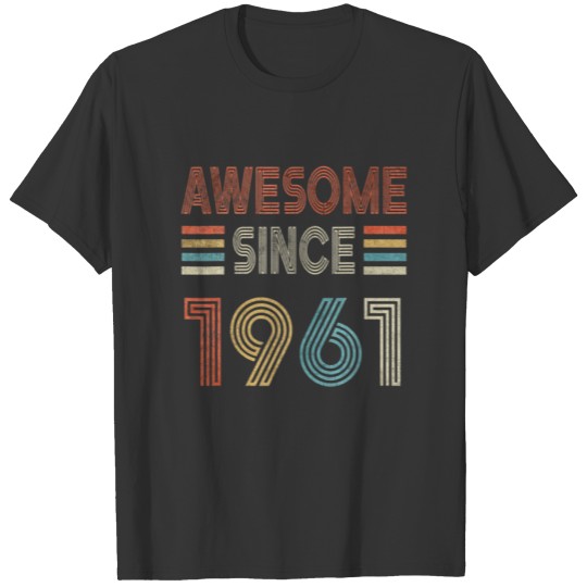 Awesome Since 1961 61St Birthday Retro T-shirt