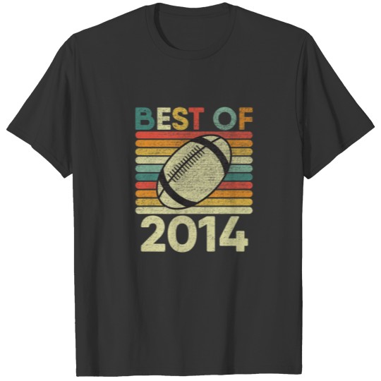 Best Of 2014 Vintage Bday 8Th Born In March Footba T-shirt