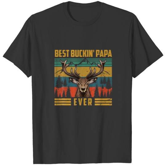 Mens Vintage Best Buckin' Papa Ever Costume Deer H T-shirt