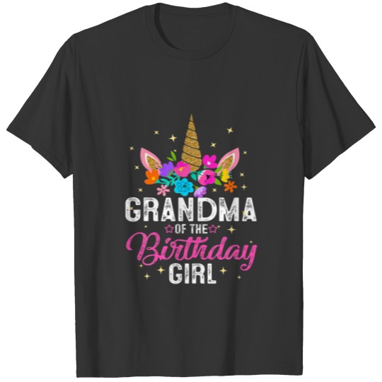 Grandma Of The Birthday Girl Mother Gift Unicorn B T-shirt