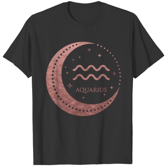 Boho Aquarius Constellation Moon Birthday Long Sle T-shirt