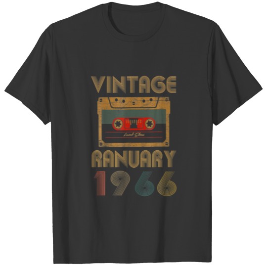 Vintage January 1966 56Th Birthday 56 Year Old T-shirt