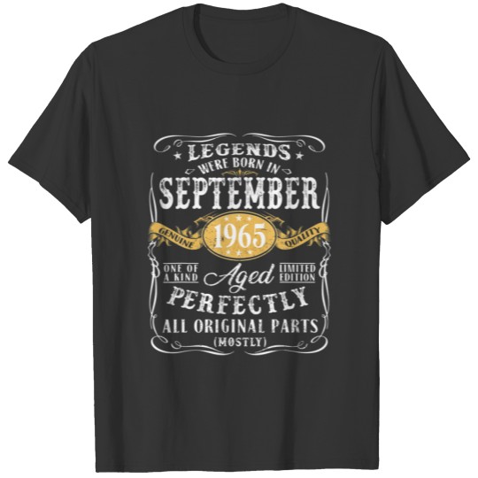 57Th Birthday Decoration Legends Were Born In Sept T-shirt