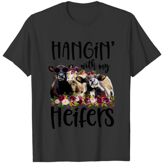 Cow Hanging With My Heifers Funny Ugly Christmas T-shirt