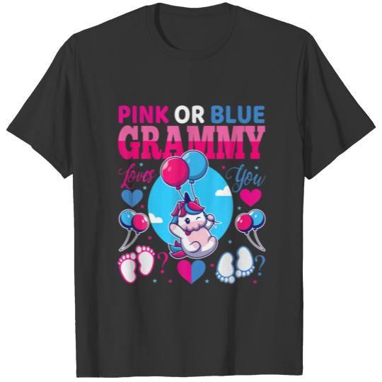 Pink Or Blue GRAMMY Love You Gender Baby Reveal Fa T-shirt