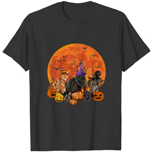 Funny Black Cat Halloween Costume For Cats Meow Ki T-shirt