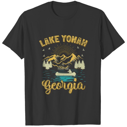 Summer Vacation Retro Mountain Georgia Yonah Lake T-shirt
