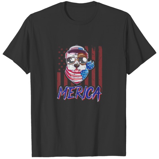 Merica Pitbull 4Th Of July T-shirt