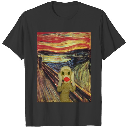 Sock Monkey Scream colored Sweat T-shirt