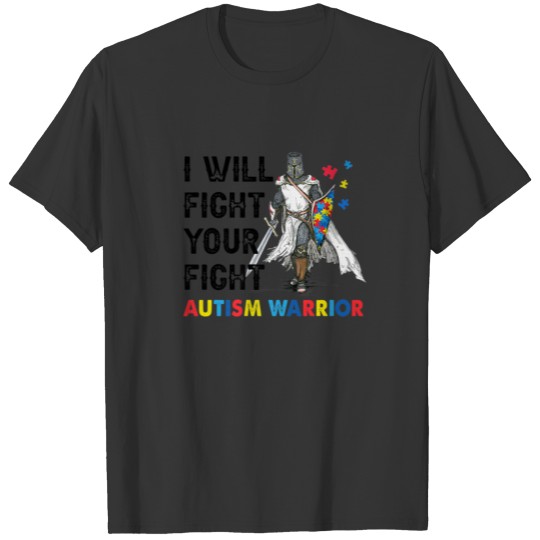 Support Fighter Autism Warrior Puzzle Autism Aware T-shirt