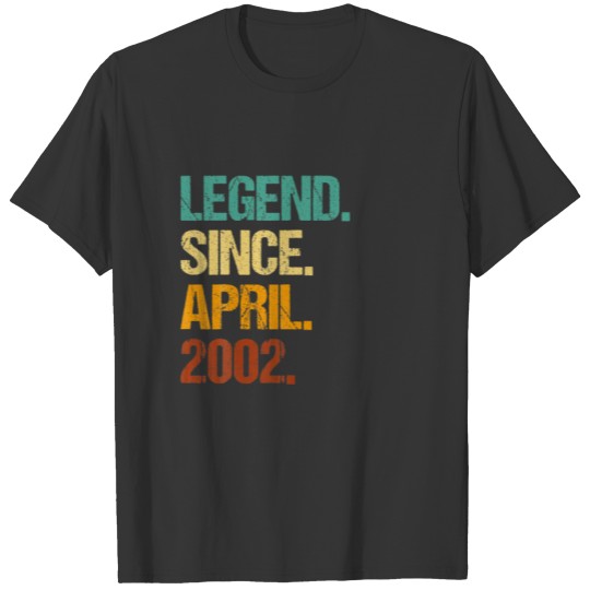 20Th Birthday Gifts Vintage Legend Since April 200 T-shirt