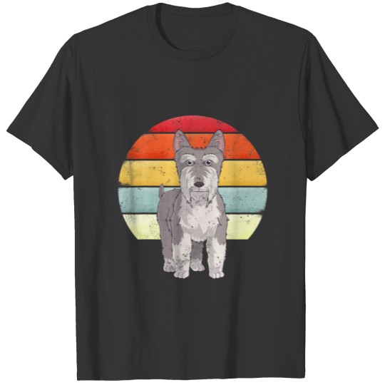 German Schnauzer Dog Vintage Sunset Puppy Lover Cu T-shirt