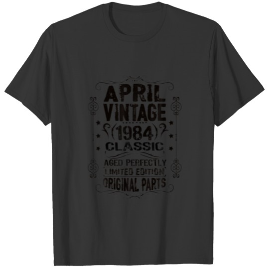 38Th Birthday April 1984 Aries Taurus Zodiac Vinta T-shirt