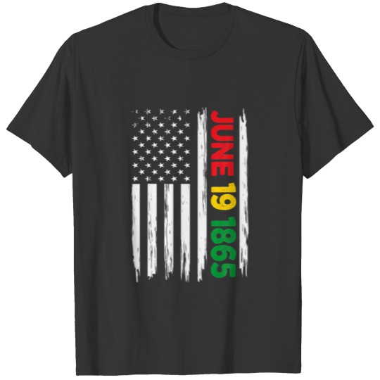 Retro Junenth American Flag June 19 1865 African A T-shirt