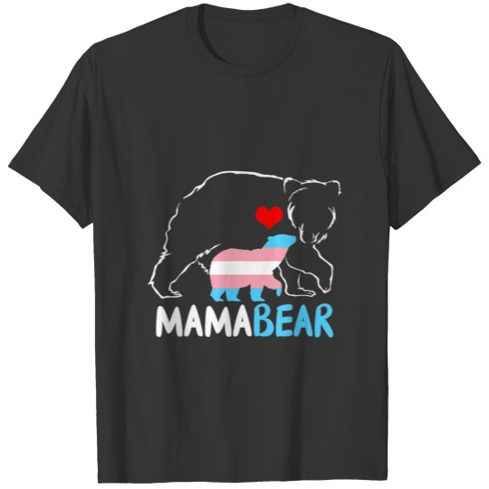 Trans Mama Bear Proud Mom Rainbow Transgender Moth T-shirt