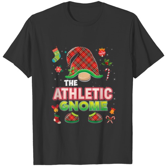 The Athletic Gnome Buffalo Plaid Matching Christma T-shirt