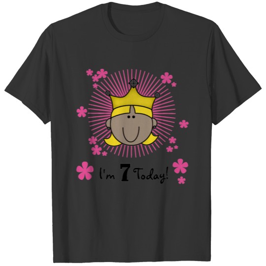 Blond Princess 7th Birthday T-shirt