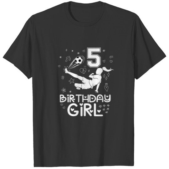 5 Years Old Birthday Girl Soccer Player Family Mat T-shirt