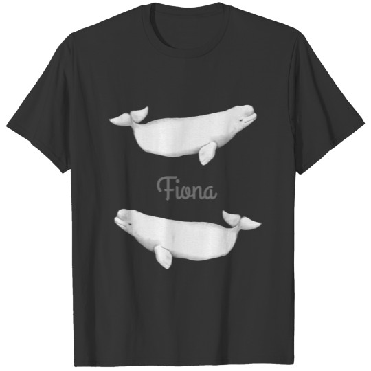 Cute Beluga Whale Illustration On Pastel Lilac T-shirt