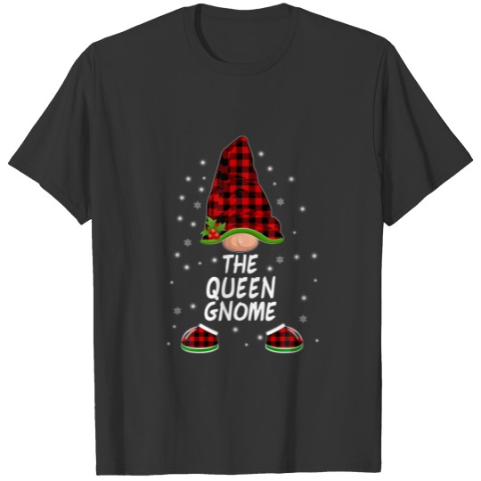 The Queen Gnome Red Plaid Matching Family Merry Ch T-shirt