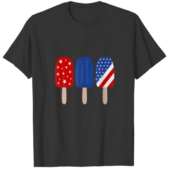 Patriotic Red White Blue Popsicle Dad T-shirt