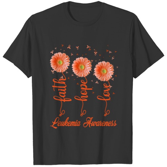 leukemia faith hope love daisy flower T-shirt