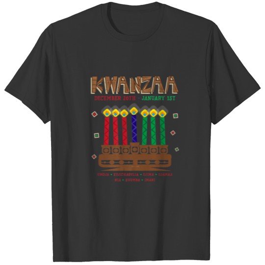 Happy Kwanzaa Kinara Candles African American Chri T-shirt