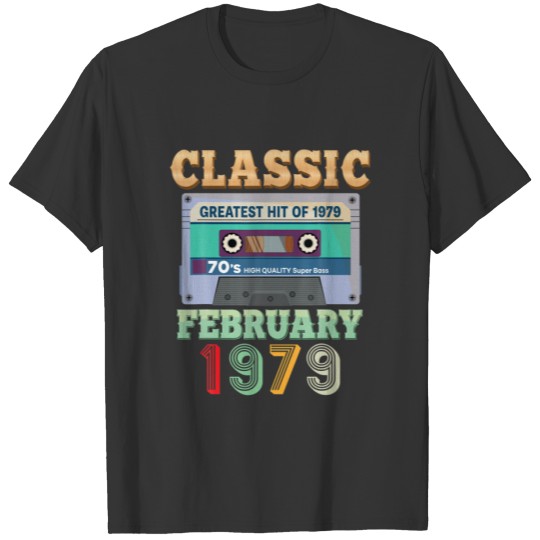 Vintage February 1979 43Rd Birthday 43 Years Old C T-shirt