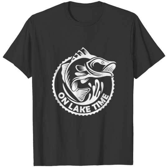 On Lake Time Funny Bass T-shirt
