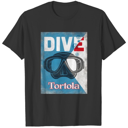 Tortola Vintage Scuba Diving Mask T-shirt