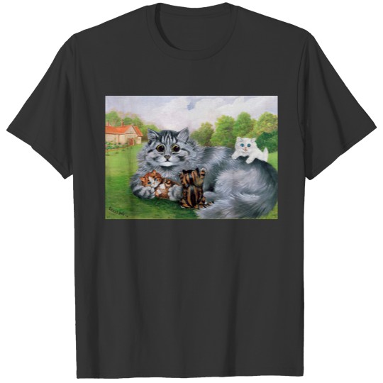 Cat and her Kittens, Louis Wain T-shirt