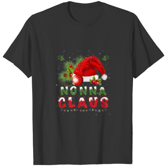 Womens Nonna Claus Christmas Pajama Family Matchin T-shirt