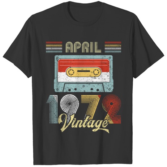 April 1972 Vintage Birthday Cassette Tape T-shirt