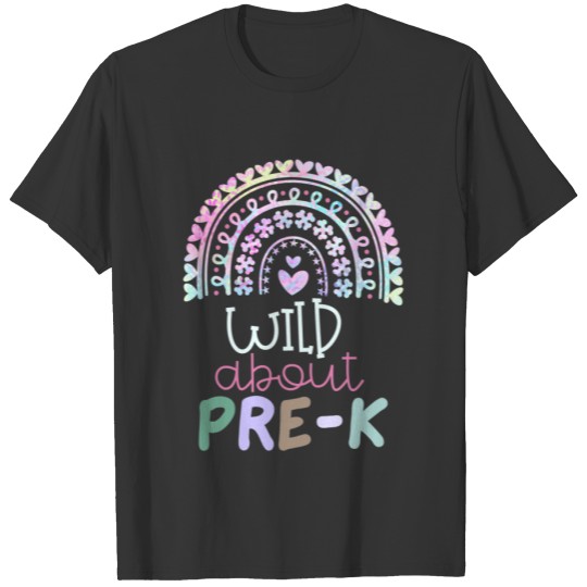 Leopard Rainbow Girl Wild About Pre-K Teacher Back T-shirt